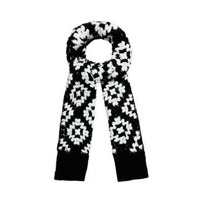 Black crochet scarf